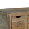 Dale 53 Inch Rustic Storage Coffee Table, 6 Gliding Pull Out Drawers, Brown
