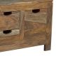Dale 53 Inch Rustic Storage Coffee Table, 6 Gliding Pull Out Drawers, Brown