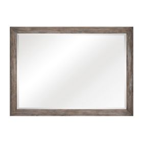 Cady 50 Inch Classic Accent Mirror, Recessed Picture Frame Molding, Gray
