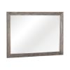 Cady 50 Inch Classic Accent Mirror, Recessed Picture Frame Molding, Gray