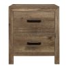 Zane 28 inch Transitional Nightstand, 2 Drawers, Weathered Pine Veneer