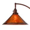 Cyan 65 Inch Modern Adjustable Arc Floor Lamp, Amber Mica Shade, Rust Metal