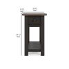 24 Inch Side End Table, Black Wood Base, Power Socket and USB Chargers