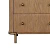 Hiz 29 Inch 3 Drawer Nightstand with Dual USB Ports, Brass Legs, Brown