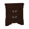 Nim 24 Inch 2 Drawer Nightstand, Classic Bail Handles, Cappuccino Brown
