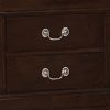 Nim 24 Inch 2 Drawer Nightstand, Classic Bail Handles, Cappuccino Brown