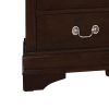 Nim 24 Inch 2 Drawer Nightstand, Classic Bail Handles, Cappuccino Brown