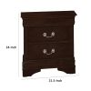 Nim 24 Inch 2 Drawer Nightstand, Classic Bail Handles, Cappuccino Brown