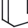 Dey 27 Inch C Shape Side End Table, Nutmeg Brown Top, Matte Black Base