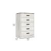 Wisp 46 Inch Tall Dresser Chest, 5 Drawers, Rustic Smooth White Finish