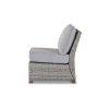 24 Inch Outdoor Accent Chair, Gray Cushions and All Weather Resin Wicker