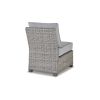 24 Inch Outdoor Accent Chair, Gray Cushions and All Weather Resin Wicker