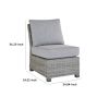 24 Inch Outdoor Accent Chair, Gray Cushions and All Weather Resin Wicker