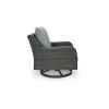 Asp 32 Inch Swivel Outdoor Lounge Chair, Aluminum Frame, Gray Upholstery