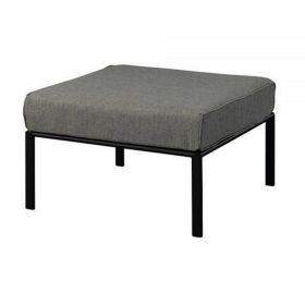 Rain 29 Inch Outdoor Patio Ottoman, Waterproof Polypropylene, Smooth Gray