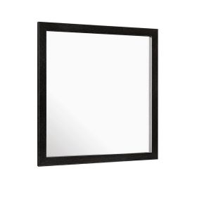 Sami 40 x 40 Dresser Mirror, Embossed Texture, Modern Style, Black Wood