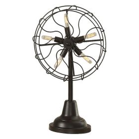 Quinn 26 Inch Accent Table Lamp, Vintage Fan Design, Antique Bronze