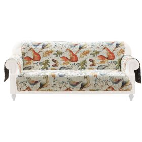 Sofa Cover Furniture Protector, Owl, Songbird Print, Polyester Multicolor