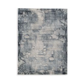 Richard 5 x 7 Medium Area Rug, Abstract Machine Woven, Gray Polyester