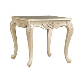 Roche Side End Table, 29 Inch, Classic Cabriole Legs, Champagne Gold Wood