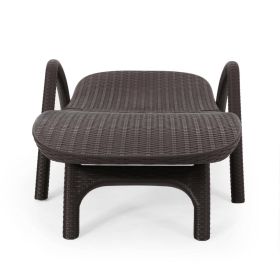 Michael Chaise Lounger, Dark Brown Outdoor Resin Wicker Frame, 77 Inch