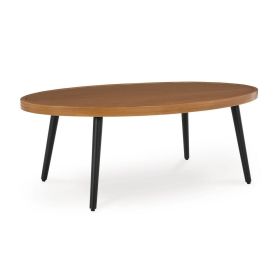 Izon Outdoor Cocktail Coffee Table, Modern 48 Inch Black Brown Metal