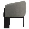 Vala Accent Chair, Modern Plush Gray Boucle Barrel Back, Black Wood