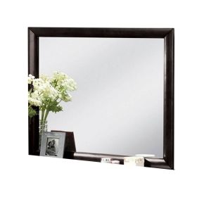 Simo Dresser Vanity Mirror, 40 Inch Modern Black Solid Wood Frame