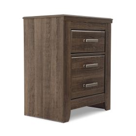 Rye Nightstand with 2 Drawers, Modern Classic Laminate Dark Brown