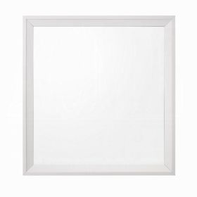 Siam Wall Mount Dresser Mirror, 34x36, Contemporary Style, White Wood