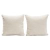 Wily Accent Pillow Set of 2, 16 Inch Square, Bone White Boucle Fabric