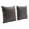 Wily Accent Pillow Set of 2, 16 Inch Square, Charcoal Black Boucle