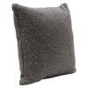 Wily Accent Pillow Set of 2, 16 Inch Square, Charcoal Black Boucle
