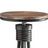 20-30 Inch Swivel Counter Bar Stool, Vintage Metal Frame, Round Seat, Brown, Black