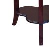 Clover Shaped Wooden End Table with Flared Legs, Cherry Brown