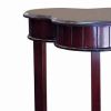 Clover Shaped Wooden End Table with Flared Legs, Cherry Brown