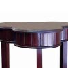 Clover Shaped Wooden End Table with Flared Legs, Cherry Brown