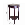 Clover Shaped Wooden End Table with Flared Legs, Cherry Brown
