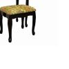 Wooden Vanity Set with Fabric Upholstered Seat,Cherry Brown and Yellow