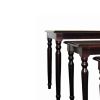 3 Piece Wooden Nesting Tables with Turned Tapered Legs, Cherry Brown