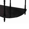 Traditional Style Wooden 3 Tier Half Table with Turned Legs, Dark Brown