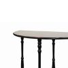 Traditional Style Wooden 3 Tier Half Table with Turned Legs, Dark Brown
