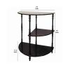 Traditional Style Wooden 3 Tier Half Table with Turned Legs, Dark Brown