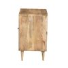 27 Inch Mango Wood Side Table, Open Cubbies, 1 Door Cabinet, Natural Brown By The Urban Port