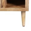 27 Inch Mango Wood Side Table, Open Cubbies, 1 Door Cabinet, Natural Brown By The Urban Port
