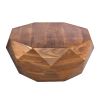 Bon 33 Inch Diamond Shape Acacia Wood Coffee Table With Smooth Top, Dark Brown