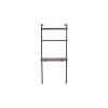 Industrial 3 Tier Mango Wood Ladder Storage Wall Shelf with Tubular Frame, Brown and Black