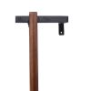 Industrial 3 Tier Mango Wood Ladder Storage Wall Shelf with Tubular Frame, Brown and Black