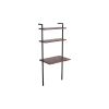 Industrial 3 Tier Mango Wood Ladder Storage Wall Shelf with Tubular Frame, Brown and Black