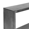 Keli 52 Inch Cube Shape Wooden Console Table with Open Bottom Shelf, Charcoal Gray